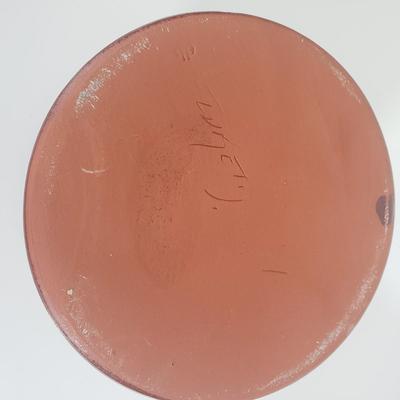 LOT 109B: Assortment of Signed Pottery Pieces with Apple Torte Dish & Dragonfly Candle Holder