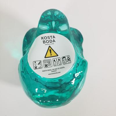 LOT 111B: Kosta Boda Green Skull Votive Candle Holder with Assorted Amethyst & Quartz