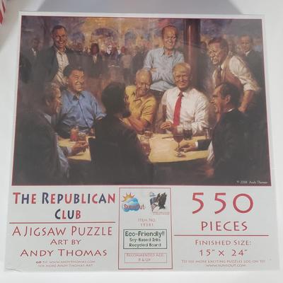 LOT 116B: Republican Club Sealed Puzzle & Pair of Presidental Dolls