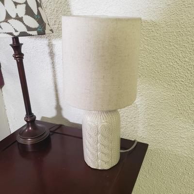 LOT 119B: Small Side Table with Two Decorative Lamps