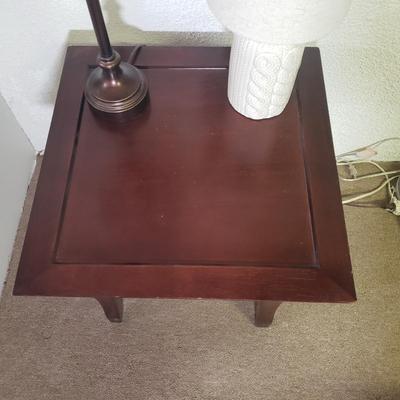 LOT 119B: Small Side Table with Two Decorative Lamps