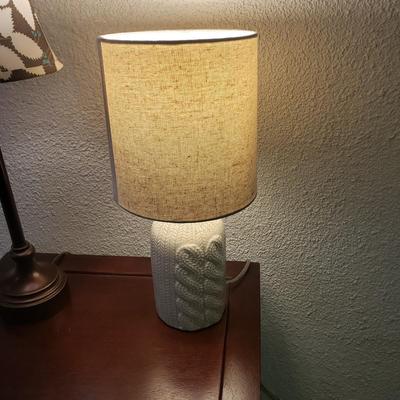 LOT 119B: Small Side Table with Two Decorative Lamps