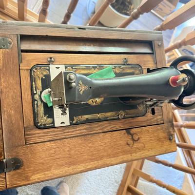 LOT 131U: Antique Franklin Folding Sewing Machine