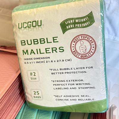 LOT 135U: Bin of Unused Bubble Mailers & Tie Dye Essentials