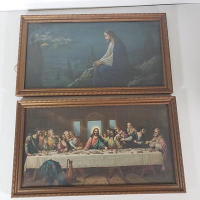LOT 142B: Religious Items; Art, Trinkets & Assortment of Rosaries & Crosses