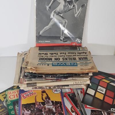LOT 143B: Historical Newspapers & Magazines with Rubiks Cube Ideal Solution Book