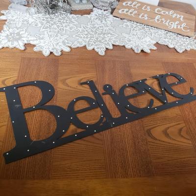 LOT 147B: Winter Wonderland Holiday Decor with Beautiful Beaded Table Runner