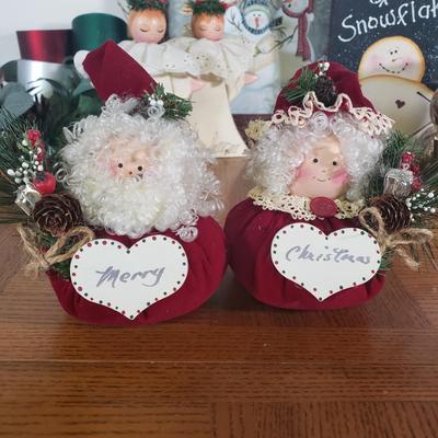 LOT 148B: Assorted Christmas & Rustic Holiday Decor with Adorable Snowman Sugar & Creamer Set