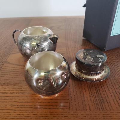 LOT 148B: Assorted Christmas & Rustic Holiday Decor with Adorable Snowman Sugar & Creamer Set