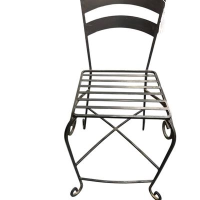 Sale Photo Thumbnail #1010: Wrought Iron Bar Stool.  Choice #2
seat ht 24" seat  width 19"  Back Ht 38"