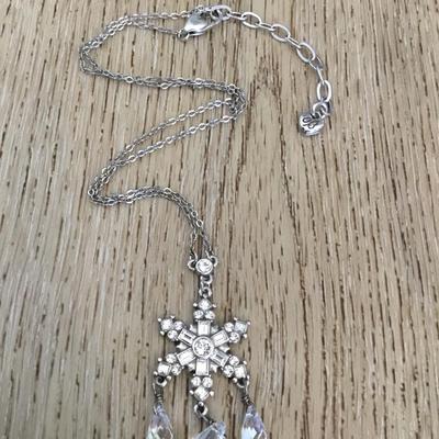 Beautiful Brighton, Arctica snowflake crystal Christmas pendant necklace