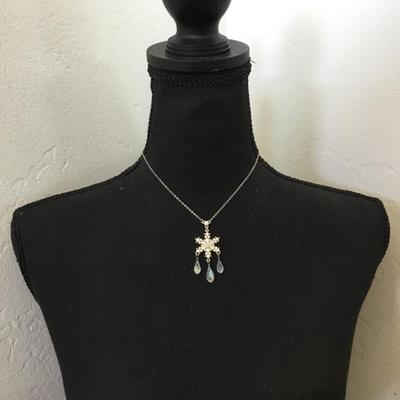 Beautiful Brighton, Arctica snowflake crystal Christmas pendant necklace