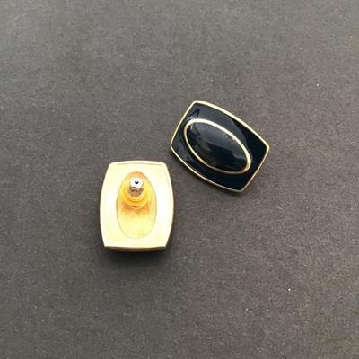 Gold tone Enamel fashion, statement earrings