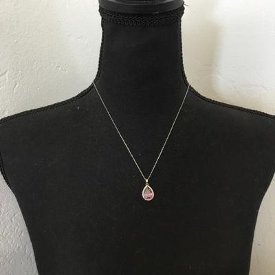 Beautiful Silver-tone crystal pendant necklace