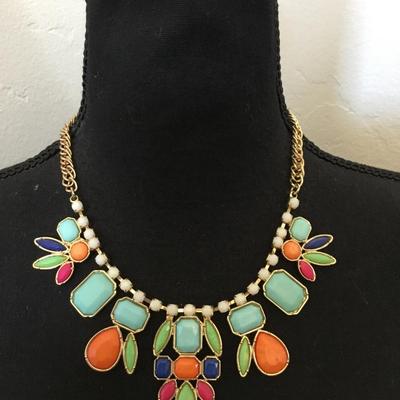MIKA Gold, toned, multicolored statement, necklace