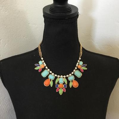 MIKA Gold, toned, multicolored statement, necklace