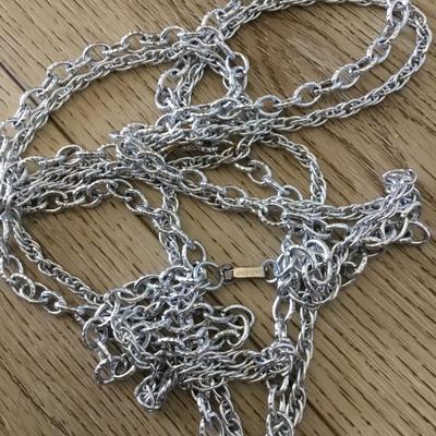 Vintage Hong Kong, silver toned light chain necklace