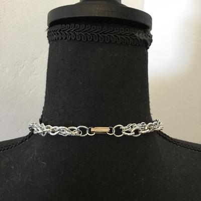 Vintage Hong Kong, silver toned light chain necklace
