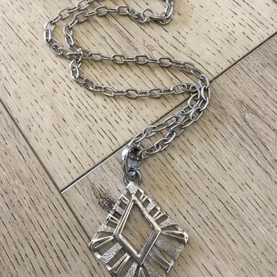 Large vintage, Silver-tone statement, necklace