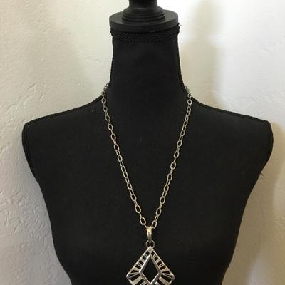 Large vintage, Silver-tone statement, necklace