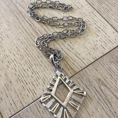 Large vintage, Silver-tone statement, necklace