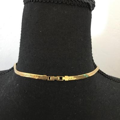 Vintage DM gold tone chain necklace