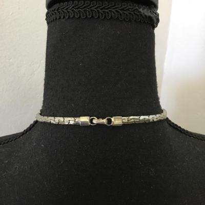 Vintage art, deco, Silver-tone, rhinestone statement, necklace