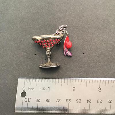 Vintage, red hat, society, drink, brooch
