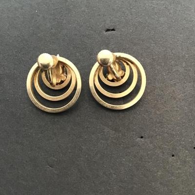 Vintage Gold tone with Rhinestones fashion, statement earrings