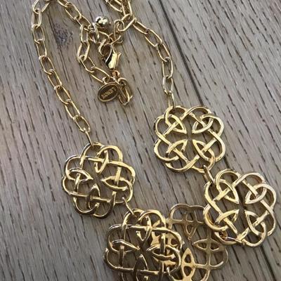 Beautiful Lenox made in USA gold tone, statement necklace