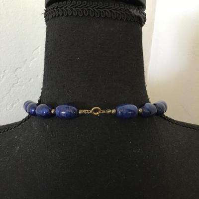 Big chunky blue beaded vintage necklace