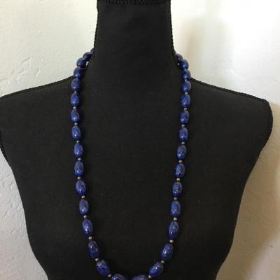 Big chunky blue beaded vintage necklace