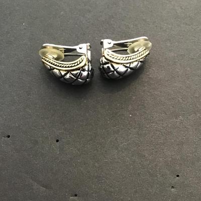 Beautiful, silver and gold, toned statement, fashion earrings