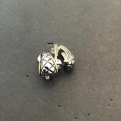 Beautiful, silver and gold, toned statement, fashion earrings