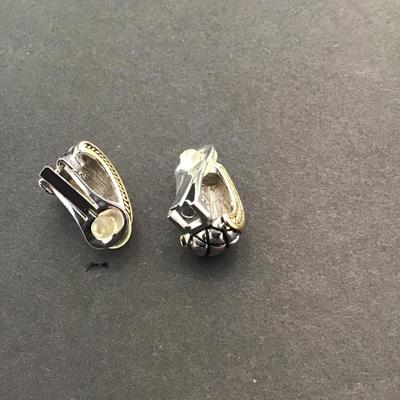 Beautiful, silver and gold, toned statement, fashion earrings