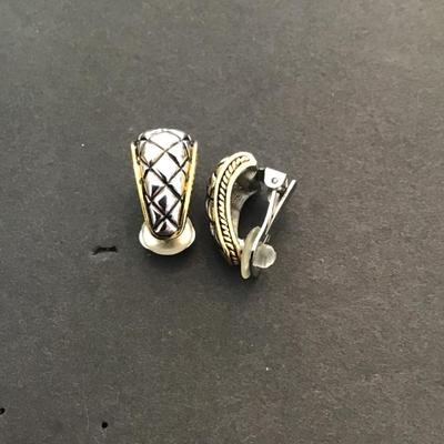 Beautiful, silver and gold, toned statement, fashion earrings