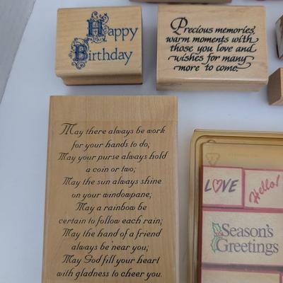 Lot Rubber Stamps Sentiments Birthday Friendship Greetings Inspirational Craft Supplies