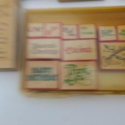 Lot Rubber Stamps Sentiments Birthday Friendship Greetings Inspirational Craft Supplies