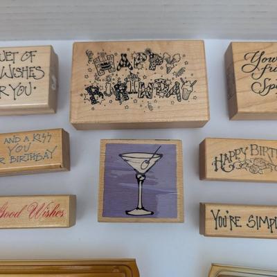 Lot Rubber Stamps Sentiments Birthday Friendship Greetings Inspirational Craft Supplies