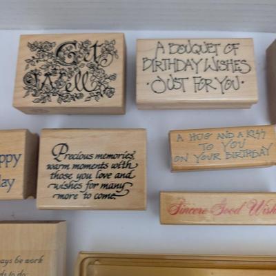 Lot Rubber Stamps Sentiments Birthday Friendship Greetings Inspirational Craft Supplies