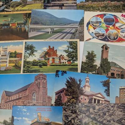 Vintage Postcards Lot 25 Assorted US Towns Landmarks Amusement Parks Churches Scenic Views