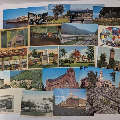 Vintage Postcards Lot 25 Assorted US Towns Landmarks Amusement Parks Churches Scenic Views