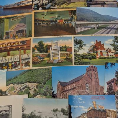 Vintage Postcards Lot 25 Assorted US Towns Landmarks Amusement Parks Churches Scenic Views
