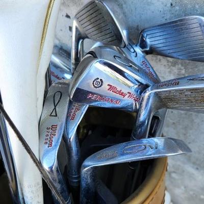 Vintage Golf Bag With Clubs And Balls