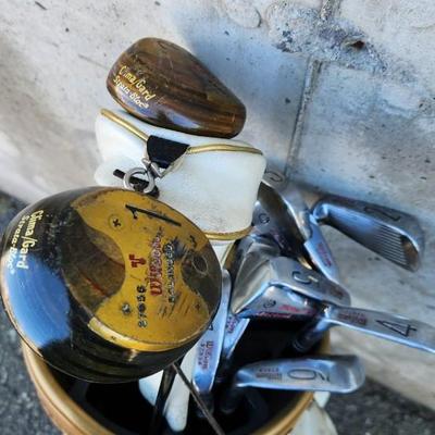 Vintage Golf Bag With Clubs And Balls
