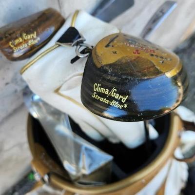 Vintage Golf Bag With Clubs And Balls
