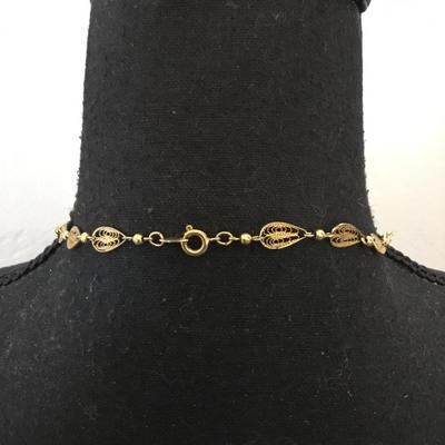 Vintage goldtone, filagree necklace