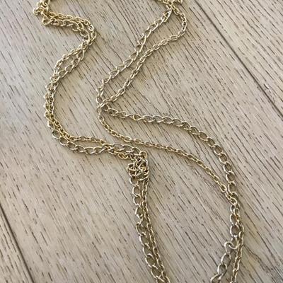Vintage, gold tone, chain necklaces, long chain necklaces