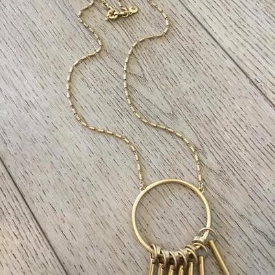 Beautiful satin, gold, toned statement, necklace