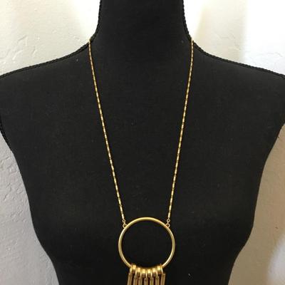 Beautiful satin, gold, toned statement, necklace